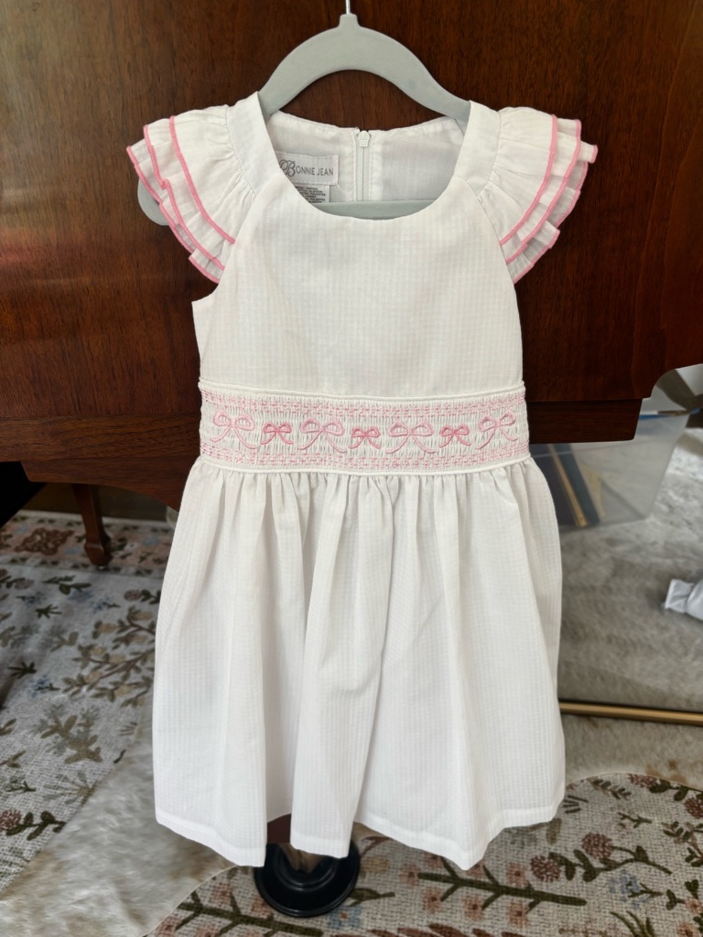 Bonnie Jean Pink Bows Smocked Dress